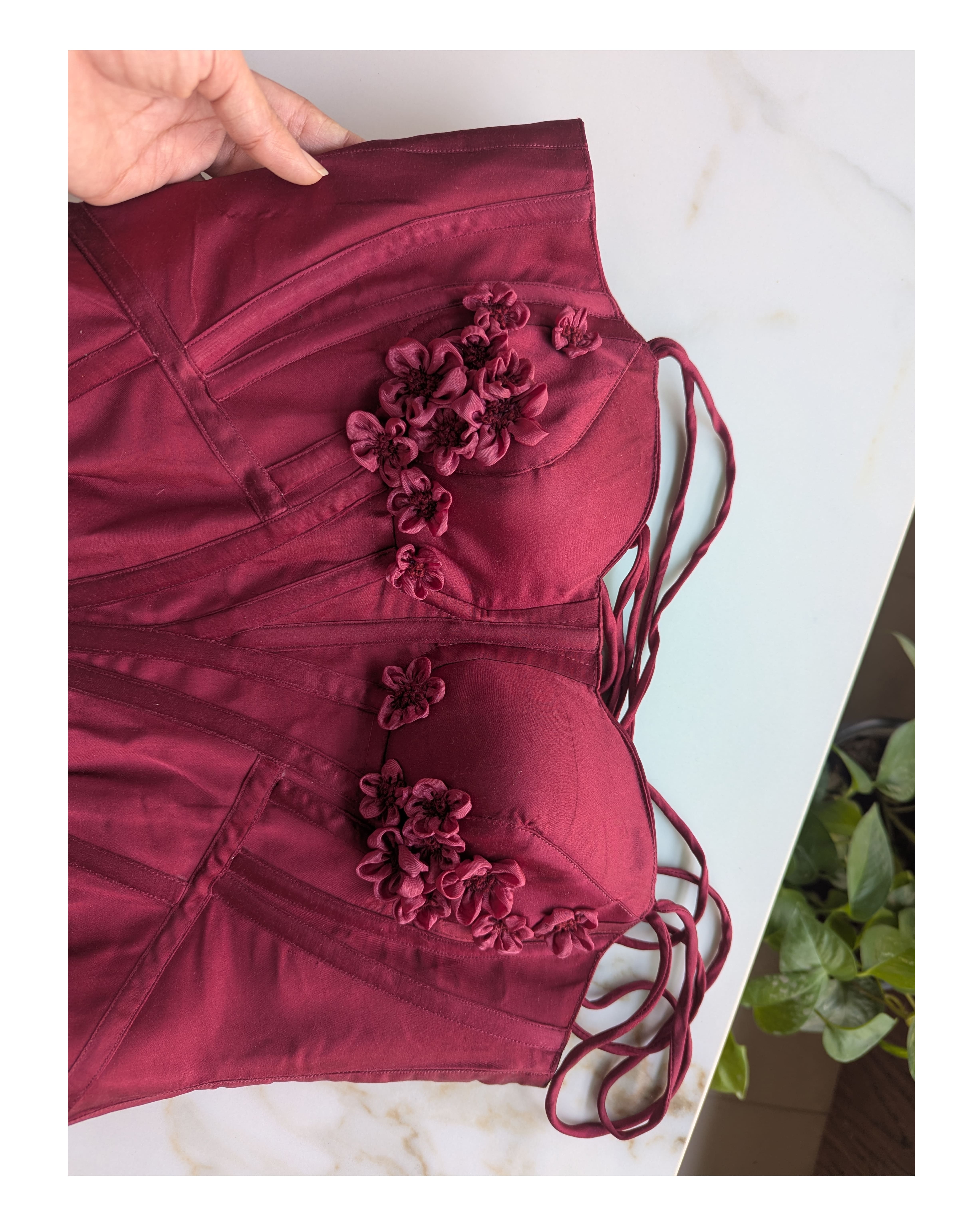 Fleur de minuit corset / Bordeaux corset